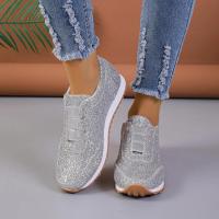 Zapatillas de deporte vulcanizadas con cordones y lentejuelas planas de malla informales cómodas a la moda para mujer, calzado deportivo para correr al aire libre, otoño - details 1