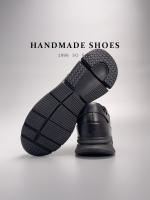 Zapatos hechos a mano, zapatos deportivos, zapatos de cuero para hombre, versátiles, pequeños, negros, que aumentan la altura. - details 15