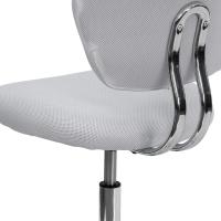 Silla de cromo, blanca, respaldo medio - details 4