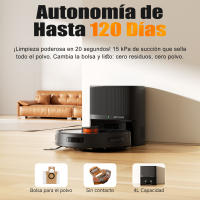 Aspiradora Robótica Inteligente PrettyCare con Función de Fregado, 15000Pa, Navegación LiDAR, Estación de Autovaciado, para Pelo de Mascotas, Pisos Duros y Alfombras - details 4