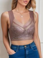 Sujetador Deportivo Para Mujer, Conjunto De 2 Piezas, Encaje De Cobertura Completa, Cómodo Y Transpirable, Bralettes Push-up - details 3