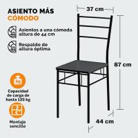 Comedor con 4 Sillas Set 5 Pzs. Completo Madera Muebles Cocina Leo 110x68cm Tipo Industrial - details 2