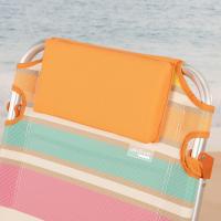 Playa Plegable, 5 Posiciones, Rayas Multicolor, 48x60x90 cm, Incluye cojín Acolchado, Asa Hombro, Soporta 110 kg, Topes antivuelco, Multiposición, Respaldo reclinable (62675) - details 4