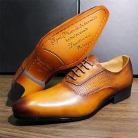 Zapatos de cuero con cordones de piel de vaca cepillada a mano con punta puntiaguda - details 1