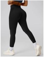 Pantalones de gimnasio sin costuras para levantamiento de cadera, mallas de entrenamiento para gimnasio, pantalones de chándal para ciclismo y correr para mujer, pantalones de Yoga ajustados de cintura alta para abdomen - details 8