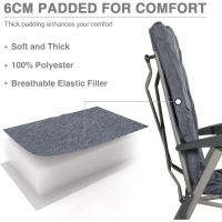 Silla de Camping Plegable Capacidad de 150 kg Respaldo Alto tamaño pequeño Plegable Silla de jardín Acolchada de Lujo con 4 Posiciones, Silla de Pesca Ajustable para balcón - details 4