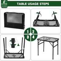 Mesa Plegable, fácil de Guardar, Mesa de Picnic compacta y portátil para Parrilla, Camping al Aire Libre, jardín, Patio, Comedor, Barbacoa, Fiesta, Mercado, 3 pies (Mediana, Plateada) - details 14