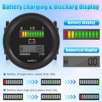 Indicador de carga de estado de batería digital LED de 12 V/24 V/36 V/48 V/72 V con indicador de horas negro - details 4