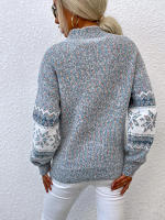 Suéter cálido de punto para mujer, jersey de cuello medio alto, copo de nieve, otoño e invierno, 2023 - details 25