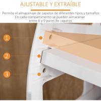 Mueble Zapatero de 3 Puertas para 18-27 Pares de Zapatos Zapatero Moderno con Cajón y Puerta para Salón Entrada Dormitorio 84x30x132 cm Natural - details 3