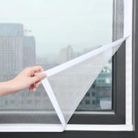 Malla de ventana con cremallera autoadhesiva, mosquiteras para ventanas, antimosquitos, cortina de puerta, color blanco, varios tamaños - details 9