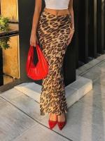 falda elegante con estampado de leopardo para mujer, faldas Maxi, ropa Y2K para oficina, Club, fiesta, ropa de calle informal, venta al por mayor, 2025 - details 25