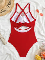 Bañador de una pieza para mujer, traje de baño con realce, Monokini Sexy ahuecado, ropa de playa para verano, 2024 - details 18