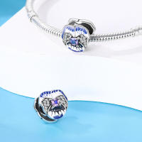 Encantos de Pulsera S925 Plata Esterlina con Esqueleto y Flor para Mujeres Joyería Fina de Cumpleaños Regalo de Diy con Cuentas de Zircono y Piedra Natural - details 9