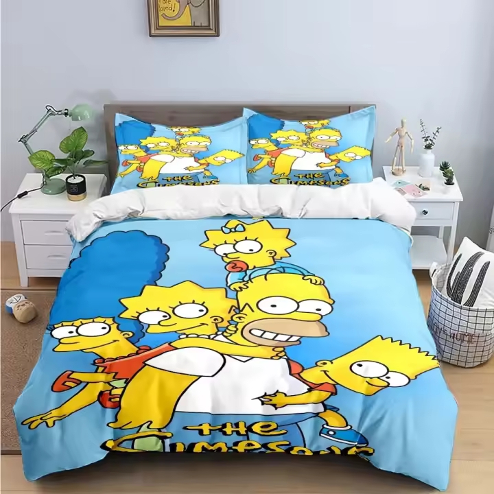Juego de Ropa de Cama WooHoo Simpson Funda de Edredón de Anime Bart Simpsons - 1