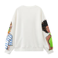 Jersey de manga larga con cuello redondo para mujer, Jersey holgado, deportivo, informal, estampado, Otoño, 2023 - details 1