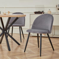 Juego de sillas de comedor de terciopelo para el hogar, set de asientos de estilo nórdico para cocina, cómoda, moderna, lujosa, diseño único, 4 unidades - details 1