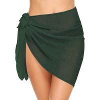 Traje de baño Coverups Mujeres Volantes Dobladillo Sarong Playa Bikini Wrap Sheer Falda Corta Bufanda de Gasa para Traje de Baño - details 26