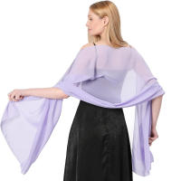 Bufanda de gasa larga para mujer, vestidos de noche fluidos, estola suave y sólida para ocasiones formales, boda - details 4