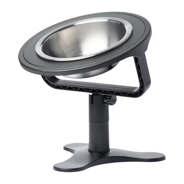 Cuenco elevado de altura ajustable para perros, soporte de Metal individual, cuencos de comida para mascotas de 0 a 20 grados, antideslizantes de acero inoxidable - 1