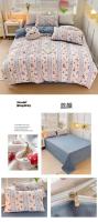 Juego de cama: Sábana ajustable de algodón lavado puro de cuatro piezas, funda de edredón, juego de tres piezas de cama individual para dormitorio de estudiantes: Sábana, funda, - details 23
