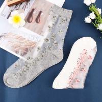 Calcetines tobilleros con lazo de seda de vidrio fino Jacquard de ocio transparente calcetines cortos calcetines de cristal - details 1