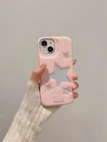 Funda de Teléfono de Cuero con Superficie de Espejo de Estrella Anti-Caída, Silicona Suave para iPhone 14, 15 Pro Max, 13 Pro, 12, 11 - details 1