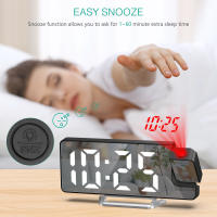 ORIA-reloj despertador con proyección LED, pantalla grande de 7,9 ", con indicador de temperatura y fecha, para dormitorio y hogar - details 4