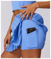 Moda chica gimnasio correr falda plisada falda de tenis de Golf con bolsillo mujeres deportes cintura alta falda de Yoga pantalones cortos faldas deportivas - details 13