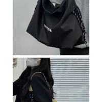 Bolso nuevo para mujer, bandolera de un solo hombro, gran capacidad, clase de estudiante universitario, bolso de mano de lona negro versátil informal - details 8