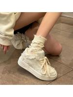 Zapatillas deportivas de cuero blanco para hombres Estilo retro, moda estrella, monopatín, zapatillas de otoño casuales - details 1