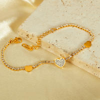 Pulsera delicada de acero inoxidable estilo INS para mujer – Joyería minimalista de acero de titanio con circonita brillante - details 11