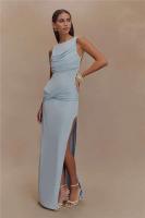 Elegante Vestido Largo de Verano Mozision sin Espalda Sexy Escote en Redondo, Alto hasta la Coxa, Estilo Bodycon - details 8