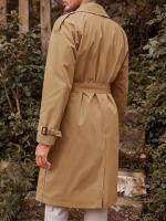 Abrigo de Traje de Largo Medio para Hombres Abrigo de Viento Casual con Pecho en Doble Abeto - details 4