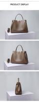Bolso de Cuero Auténtico Para Mujer, Negro, Caramelo, albaricoque, Azul, Turquesa, Burdeos Blanco - details 9