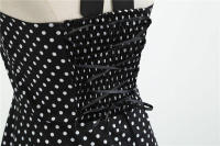 Vintage Women Summer Polka Dot Print Halter Party Dresses - details 42