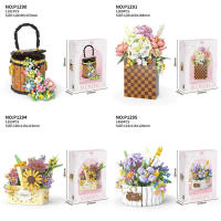 Bloques de construcción de flores eternas para decoración del hogar, bloques de construcción de bolsas creativas, juguetes de bloques en 3D, cesta de rosas para regalo - details 5