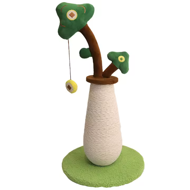 Pole de Rascado de Cuerda de Cáñamo Resistente al Desgaste Juguete Aseador para Gatos Pequeño Chamfer Artefacto de Garra de Pachira Macrocarpa - 1