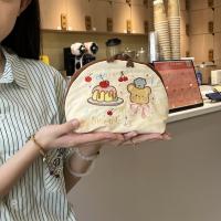 Bolsa de cosméticos con bordado de dibujos animados, bolsa de maquillaje de nailon con animales de tela, bolsa de almacenamiento portátil ligera para el cuidado de la piel, almacenamiento de lápiz labial - details 8