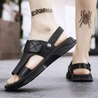 2025 nuevas sandalias de piel de vaca de primera capa zapatos de playa de cuero transpirable para hombres casual suela suave de mediana edad y ancianos papá zapatos de los hombres. - details 19
