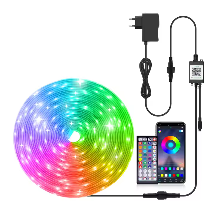 GAHADA Luz de Tira LED RGB Impermeable para Exteriores con Control Remoto de 44 Botones - 1
