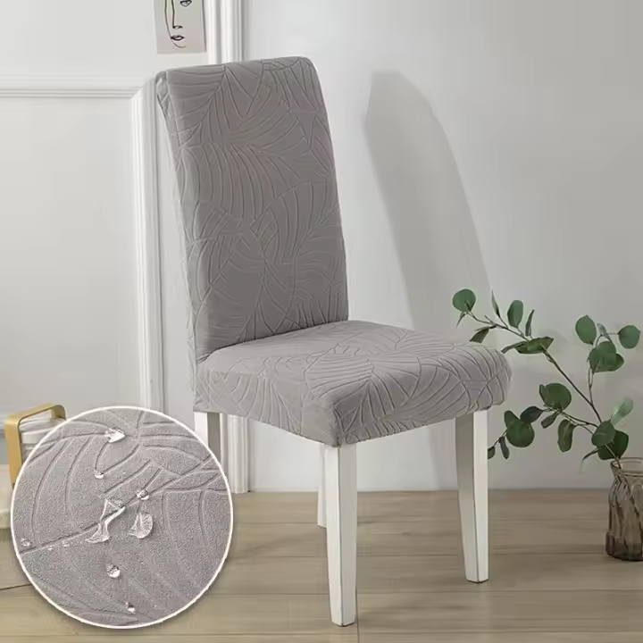 Funda elástica para silla Jacquard para comedor, banquete de boda, Protector de silla repelente al agua - 1