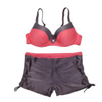 Conjunto de Bikini rojo con realce para mujer, traje de baño Sexy acolchado con correa ajustable, Bikinis bordeados, ropa de baño para verano 2023 - details 6