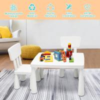 Juego de Mesa y Silla Infantil, Mesa con 2 sillas de plástico para niños, Conjunto de pupitres de Actividades para niños, Set de Mueble Infantil de 3 Piezas, Apto para 1-7 años (Azul) - details 9