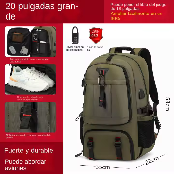 Montañismo al aire libre, ocio, gran capacidad, equipaje de viaje premium, doble asa, mochila escolar para estudiantes - 1