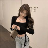 Camiseta de manga larga para mujer, Top de moda, diseño pequeño, puro, Lust Girl, Base ajustada, principios de otoño - details 11