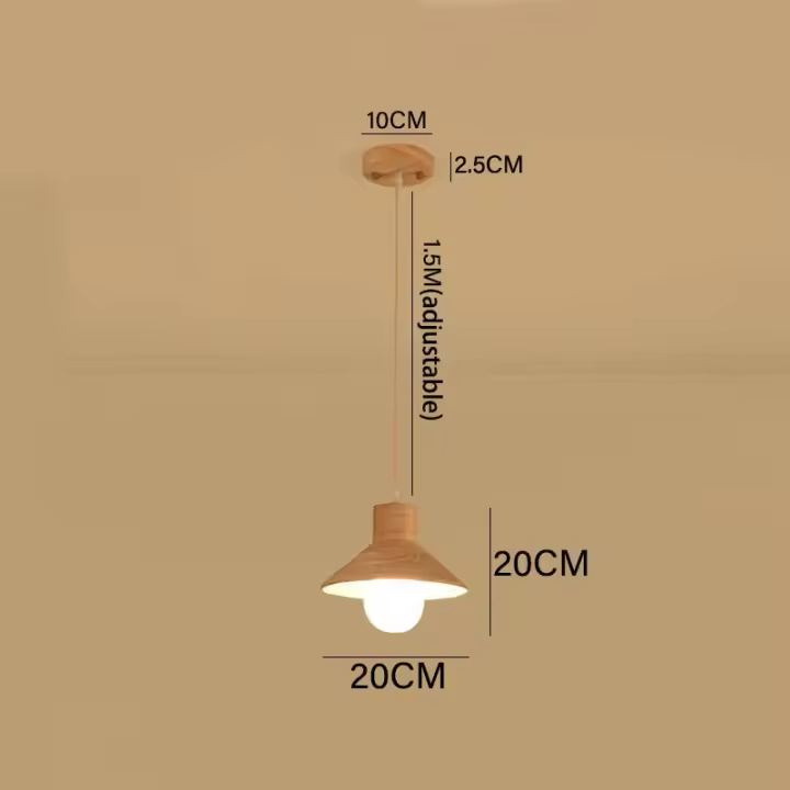 Luz colgante de techo de madera, iluminación para comedor, cocina, Bar, mostrador, cafetería - 1