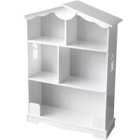 Estantería de Madera para Niños, Casa Blanca, Tres Estantes, Altura 101cm, Librero para Dormitorio - details 0