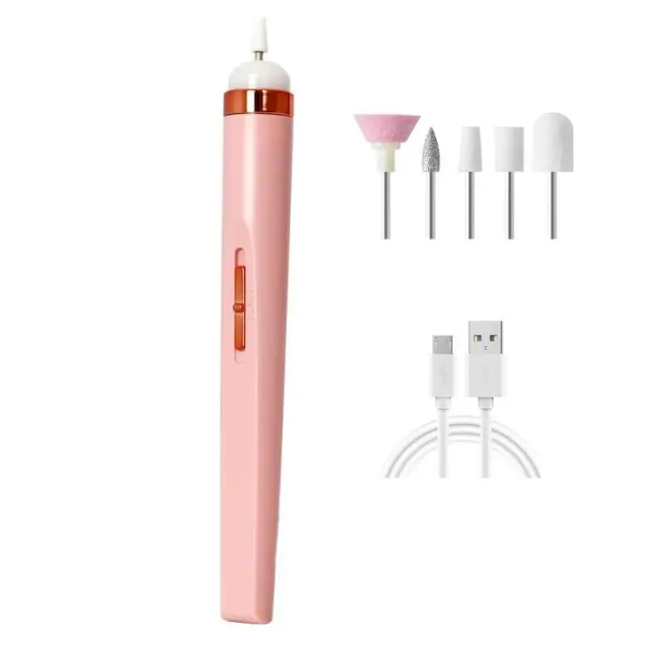 Taladro de uñas profesional - Limas de uñas eléctricas recargables 5 en 1 con accesorios de manicura y pedicura - Kit de limas de uñas eléctricas para salón de uñas y bricolaje en el hogar (hombres y mujeres) - 1