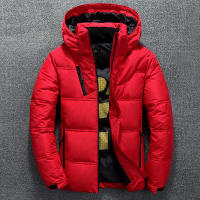 Chaqueta de Down de Pato Blanco para Hombres Cálida, Color Sólido, con Capucha, Gruesa - details 2